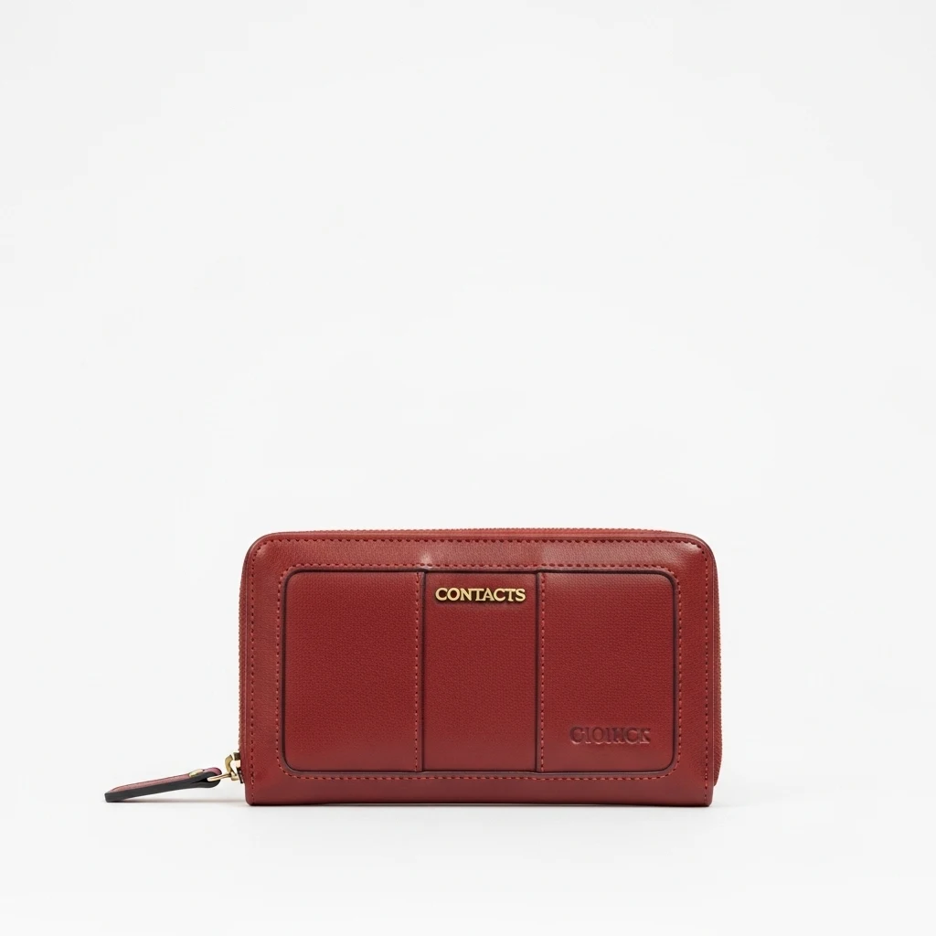 Contacts Cowhide Zipper Wallet image 3